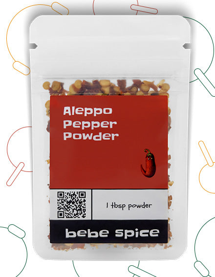 The front of a Bebe Spice Aleppo Pepper Powder packet