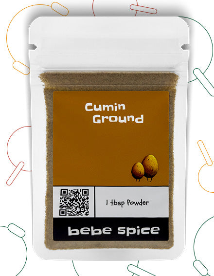 The front of a Bebe Spice ground cumin seed packet