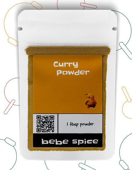 The front of a Bebe Spice Curry Powder packet