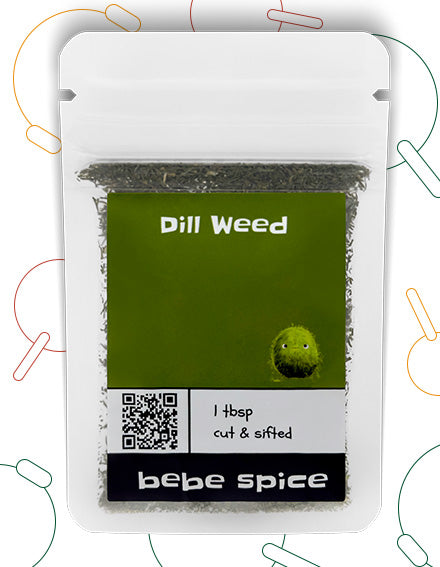 The front of a Bebe Spice Dill Weed packet