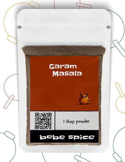 The front of a Bebe Spice Garam Masala packet