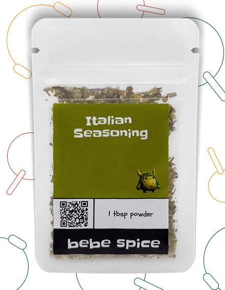 The front of a Bebe Spice Italian Seasoning packet