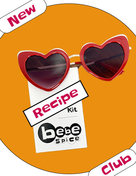 A Bebe Spice Miini Kit with red sunglasses and a title that reads "New Recipe Club"