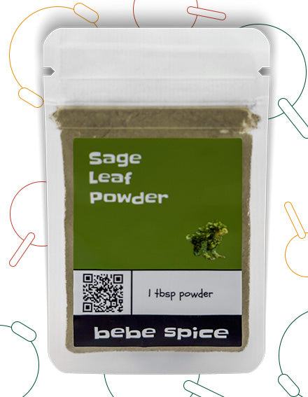 The front of a Bebe Spice Sage Leaf Powder packet