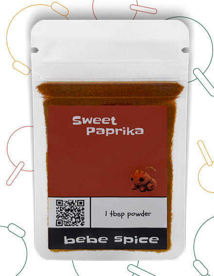 The front of a Bebe Spice Sweet Paprika packet