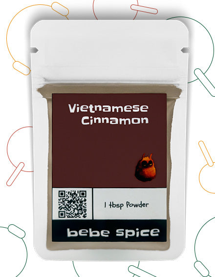 The front of a Bebe Spice Vietnamese Cinnamon packet